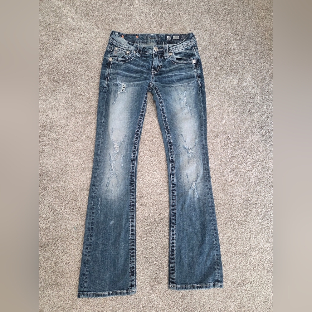 Miss Me Distressed Blue Flare Jeans